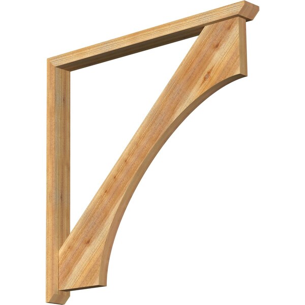 Ekena Millwork Westlake Slat Rough Sawn Bracket w/ Offset Brace, Western Red Cedar, 4"W x 44"D x 44"H BKT0402X44X44WTL06RWR - main